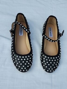 Steve Madden Black Studded Mary Jane Shoes